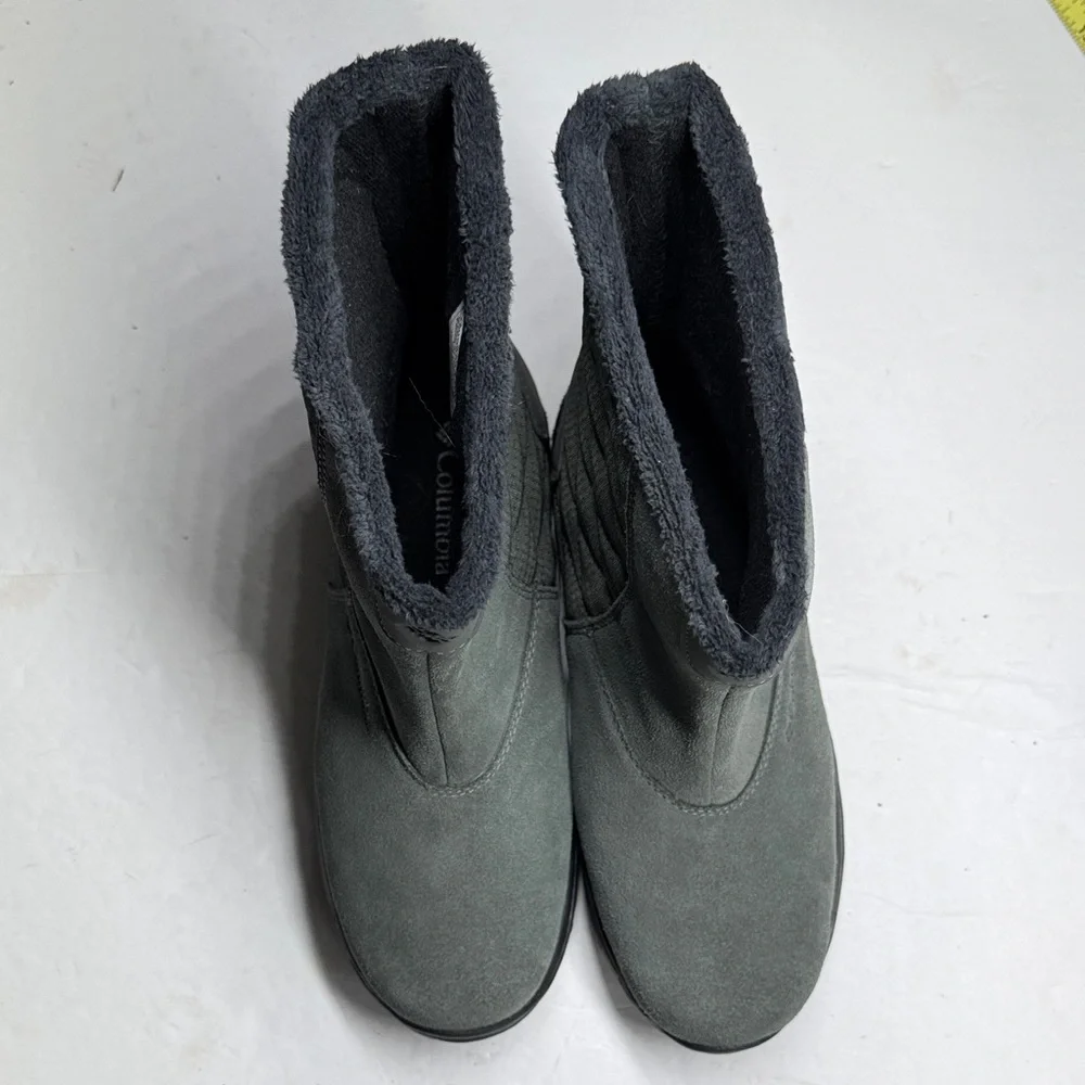 Columbia Women's Ice Maiden Slip III Waterproof Winter Boots quilted gray 8